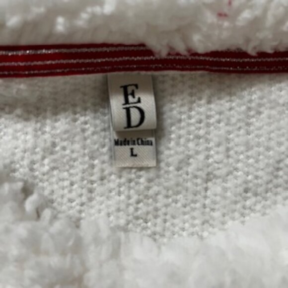 🧡3/15 NWT Ellen Degeneres Love White Red Sweatshirt Women L - Picture 9 of 9